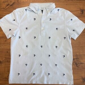 Polo Ralph Lauren Mens Med Knit Oxford Polo Embroidered Marlin AOP Academia Prep